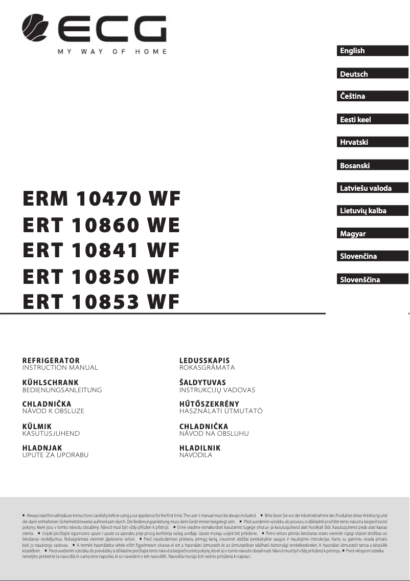 Page 1 of the manual User Manual ECG ERT 10860 WE