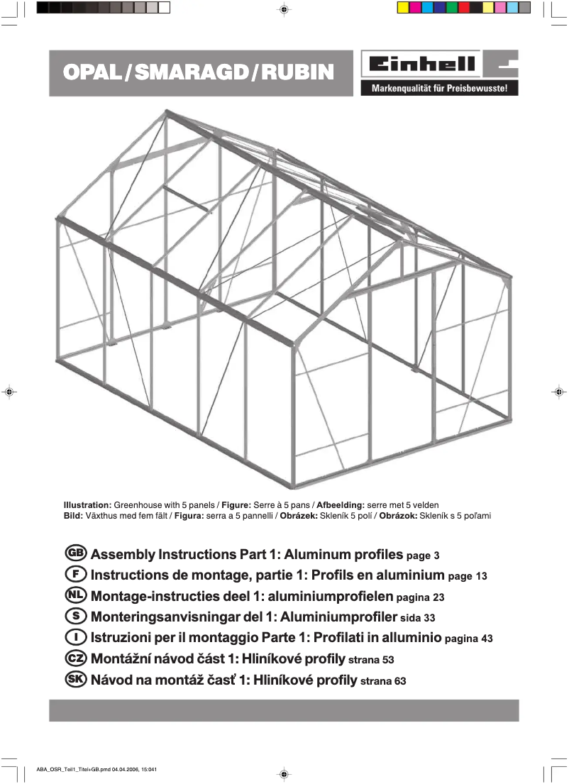 Page n°1 - Manuel utilisateur Einhell RUBIN 1