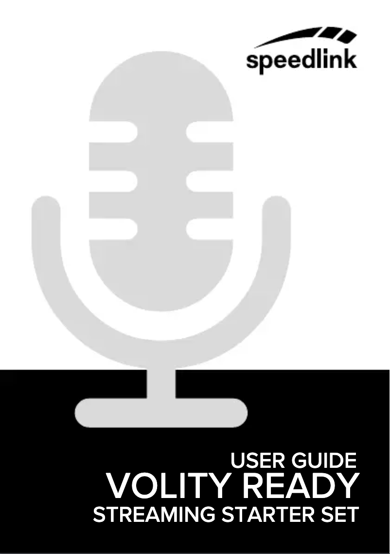 Page n°1 - Manuel utilisateur Speed-Link Volity Ready Streaming Starter Set SL-800010-BK