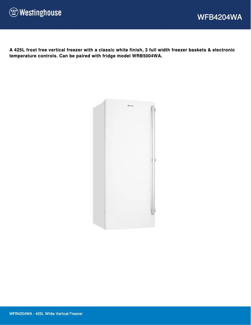 Image de la première page du manuel de l'appareil WFB4204WA