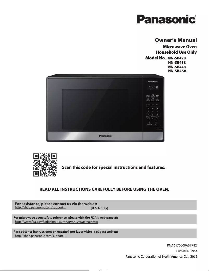 Page 1 de la notice Manuel utilisateur Panasonic NN-SB438