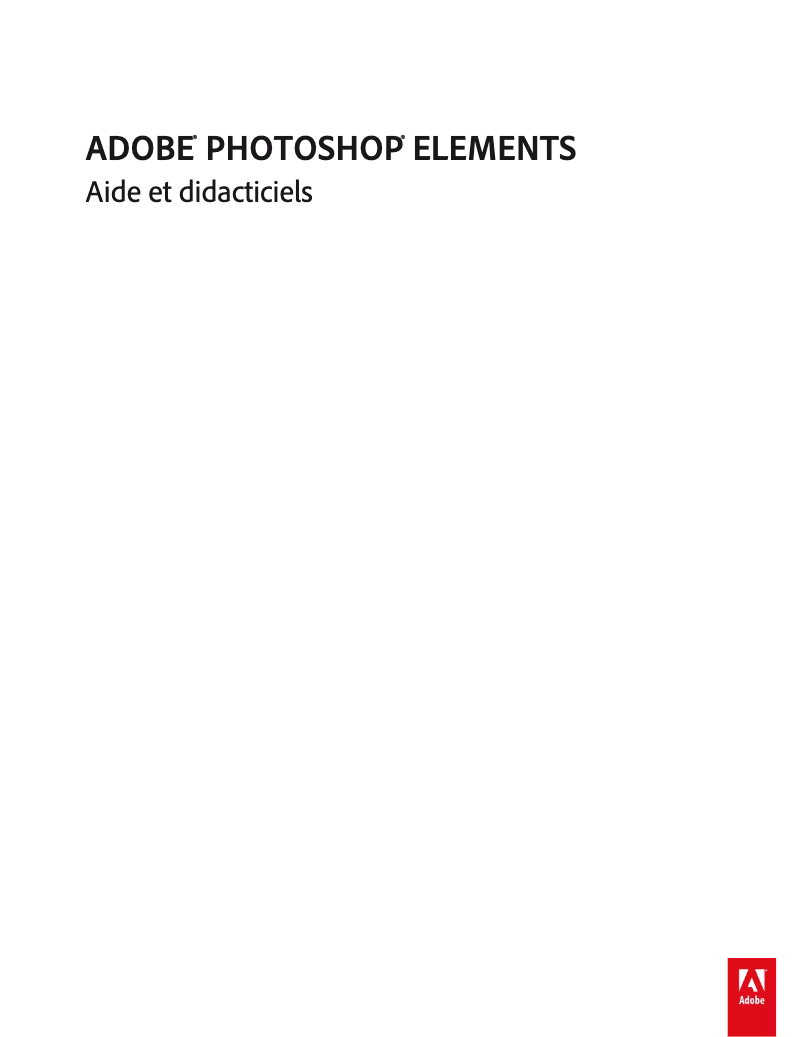 Image de la première page du manuel de l'appareil Photoshop Elements 15