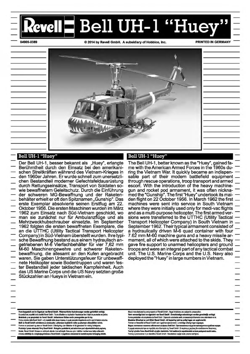 Página 1 del manual Manual de usuario Revell Bell UH-1 Huey