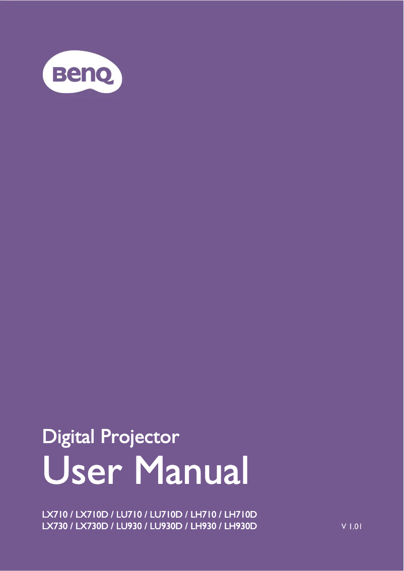 Page n°1 - Manuel utilisateur BenQ LX710