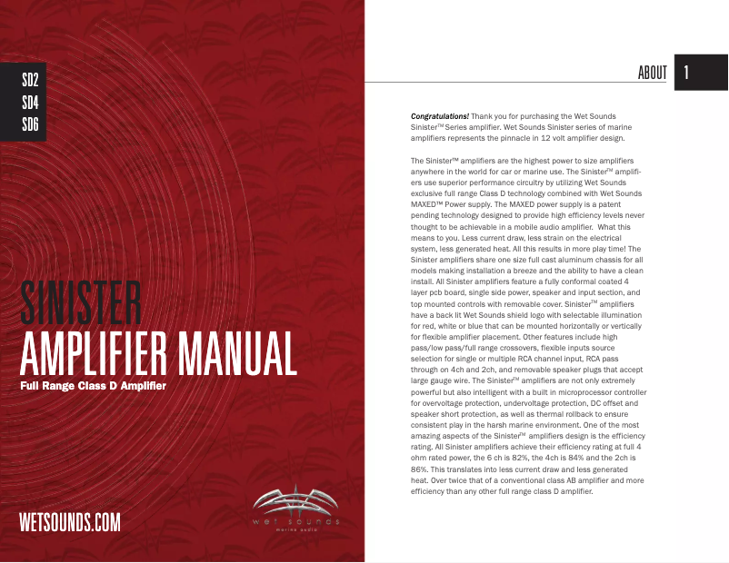 Image de la première page du manuel de l'appareil Sinister SD6