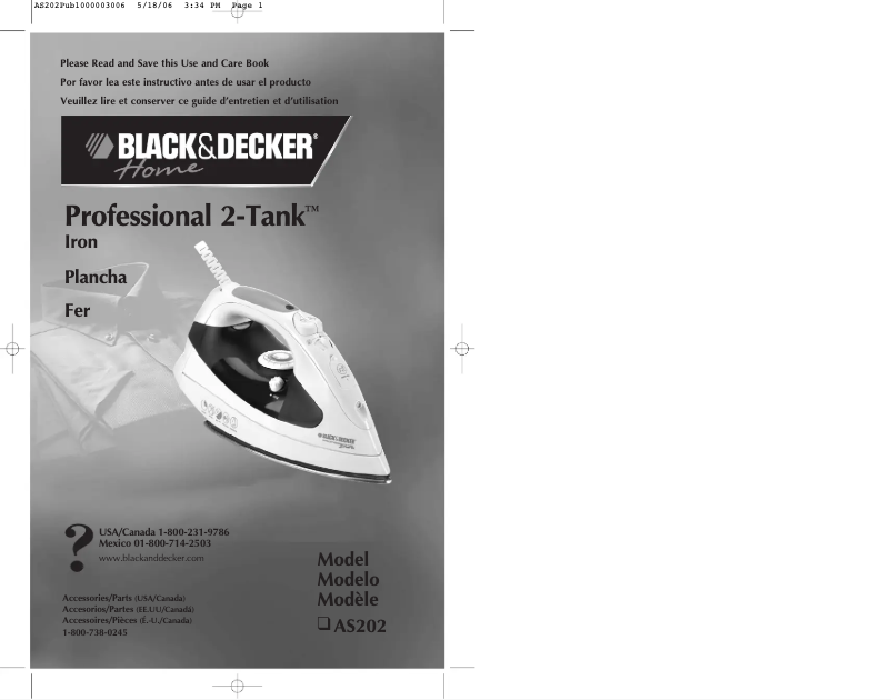 Page 1 de la notice Manuel utilisateur Black & Decker AS202