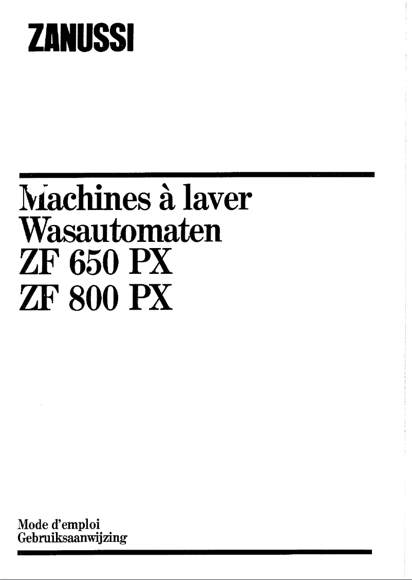 Page n°1 - Manuel utilisateur Zanussi ZF800PX