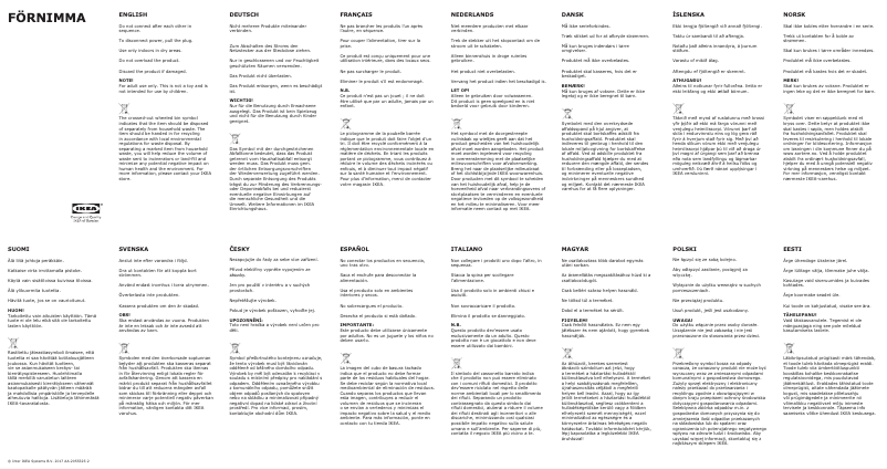 Image de la première page du manuel de l'appareil FÖRNIMMA 305.247.85