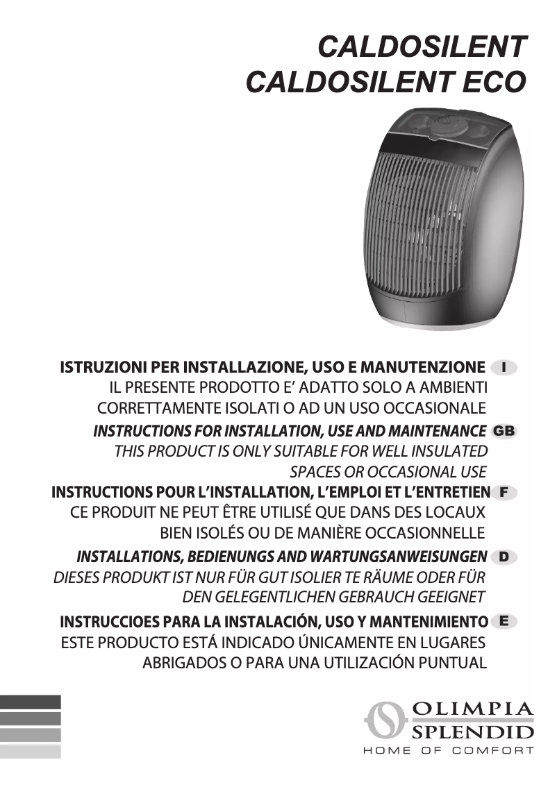 Page n°1 - Manuel utilisateur Olimpia Splendid Caldosilent ECO