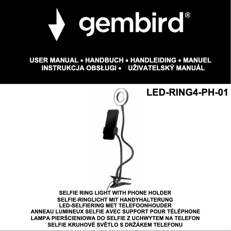 Page n°1 - Manuel utilisateur Gembird LED-RING4-PH-01