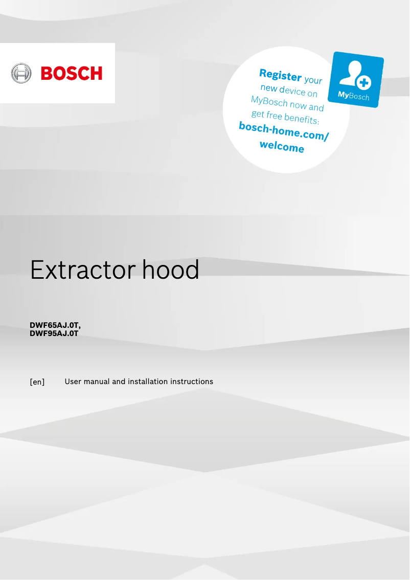 Page 1 de la notice Guide d'installation Bosch DWF95AJ60T