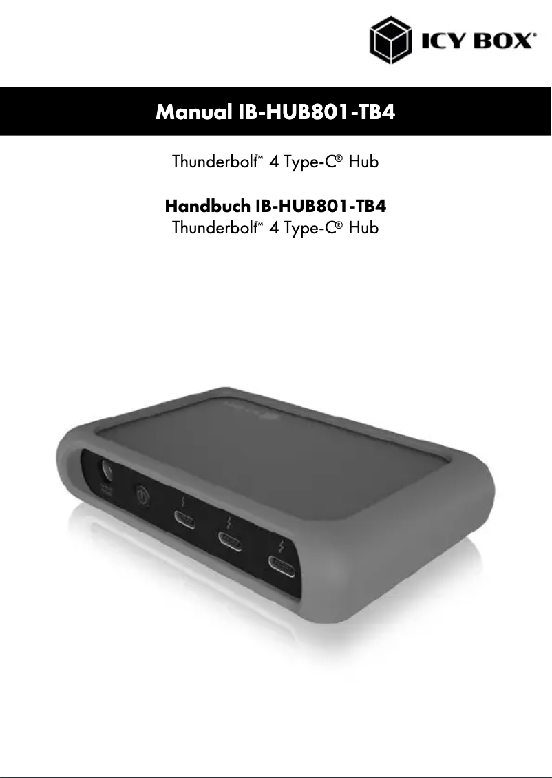 Imagen de la primera página del manual del dispositivo IB-HUB801-TB4