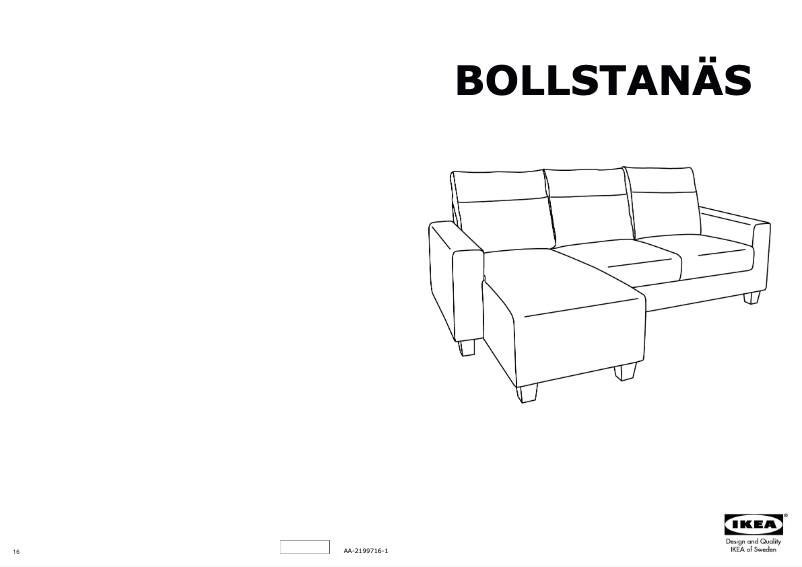 Page 1 de la notice Manuel utilisateur Ikea BOLLSTANÄS 004.729.62