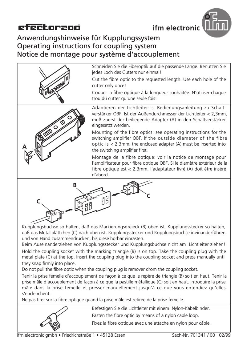 Page 1 de la notice Manuel utilisateur IFM E20771
