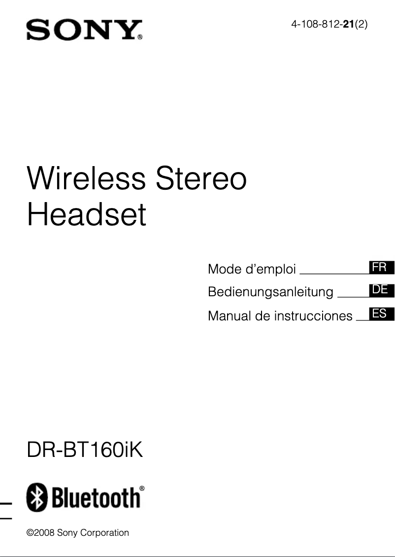 Image de la première page du manuel de l'appareil DR-BT160iK