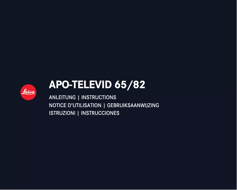 Page 1 de la notice Manuel utilisateur Leica APO-Televid 82