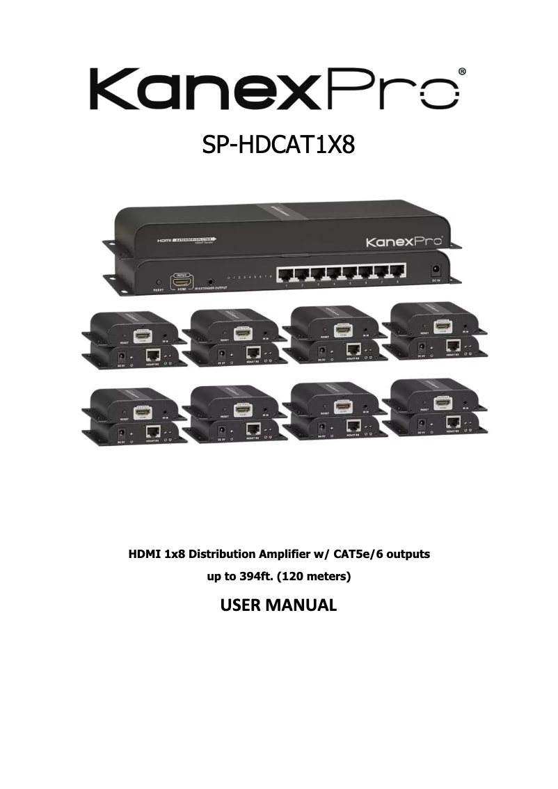 Page n°1 - Manuel utilisateur KanexPro SP-HDCAT1X8