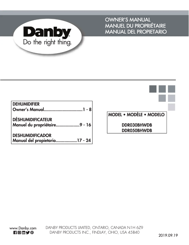 Page n°1 - Manuel utilisateur Danby DDR050BHWDB