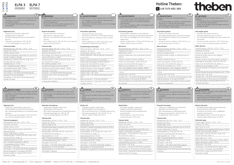 Image de la première page du manuel de l'appareil ELPA 7
