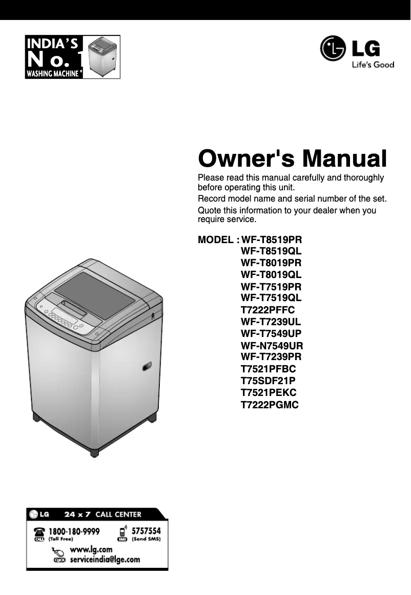 Página 1 del manual Manual de usuario LG T75SDF21P