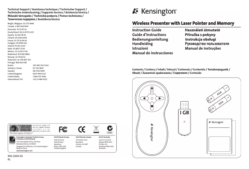 Page n°1 - Manuel utilisateur Kensington K72336EU
