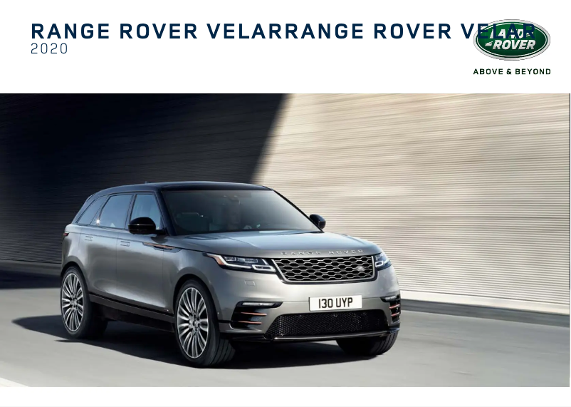 Image de la première page du manuel de l'appareil Range Rover Velar (2020)
