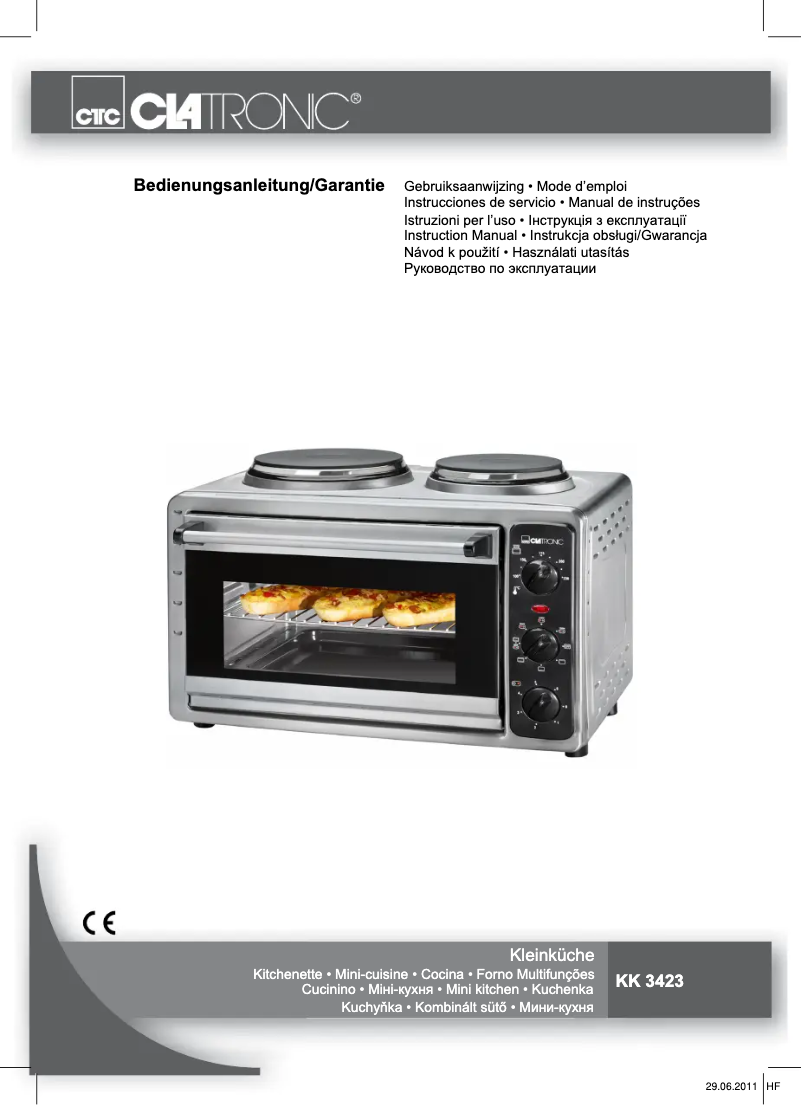 Page 1 de la notice Manuel utilisateur Clatronic KK 3423