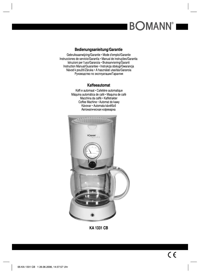 Page n°1 - Manuel utilisateur Bomann KA 1331 CB