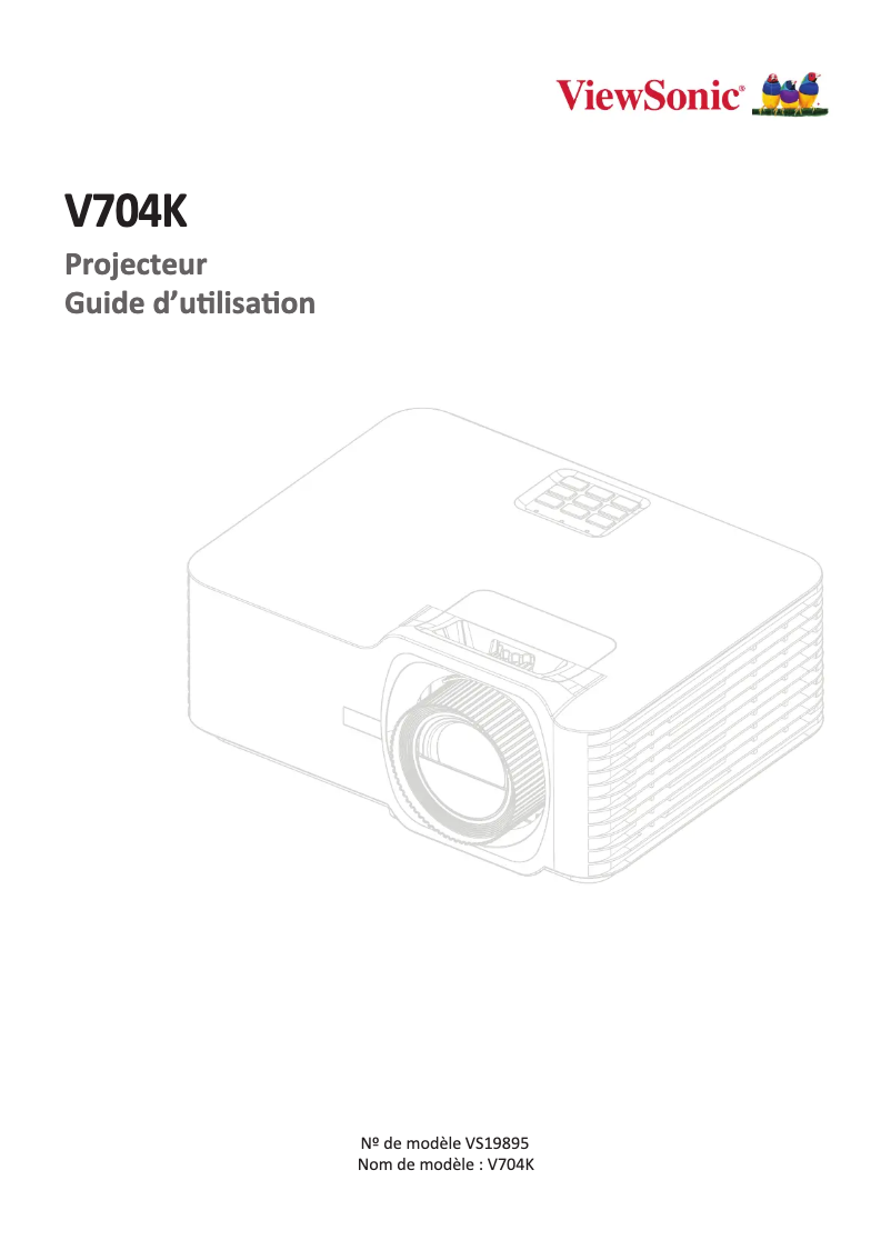 Page 1 de la notice Manuel utilisateur Viewsonic V704K