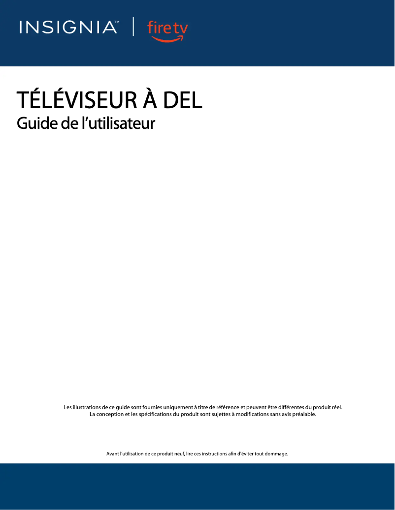 Page 1 de la notice Manuel utilisateur Insignia NS-75F501NA25