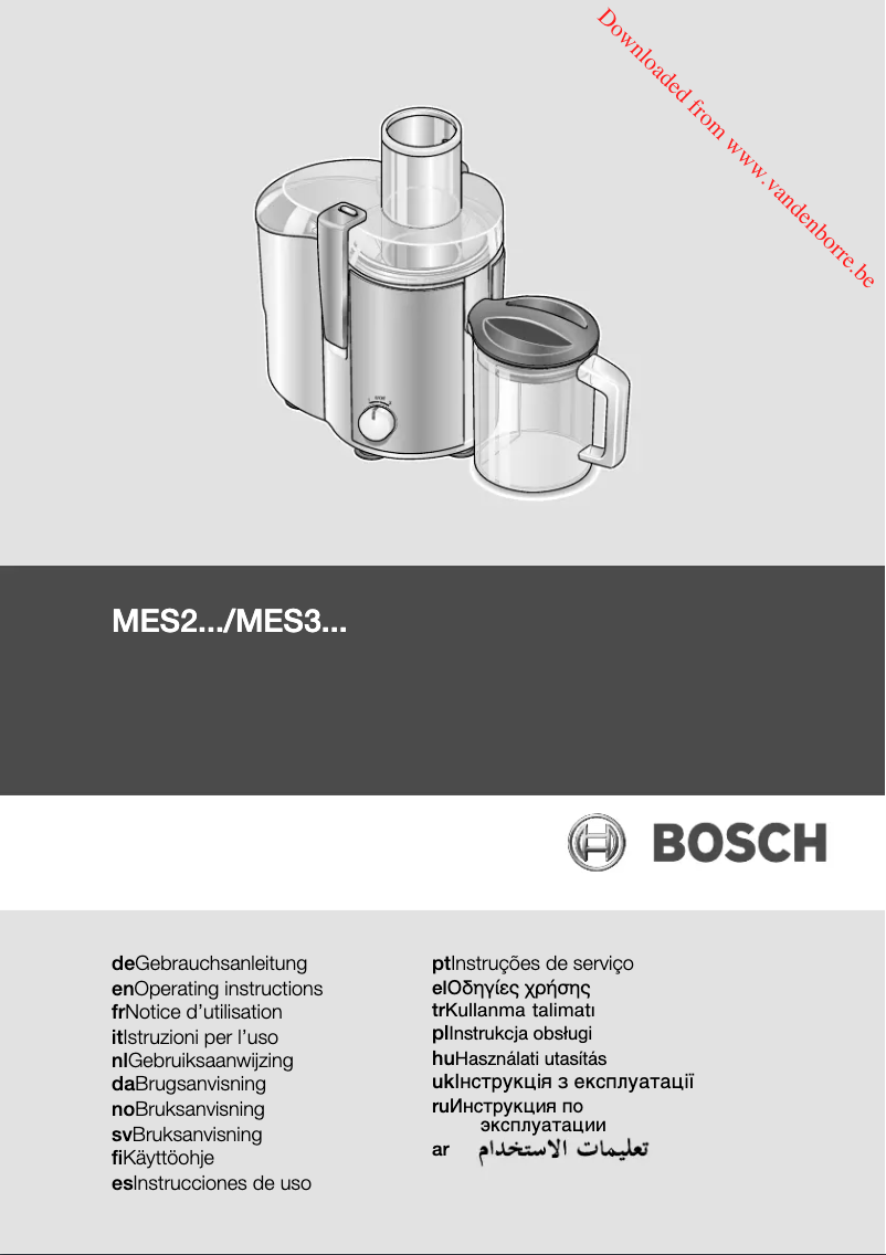 Page 1 de la notice Manuel utilisateur Bosch MES25GO