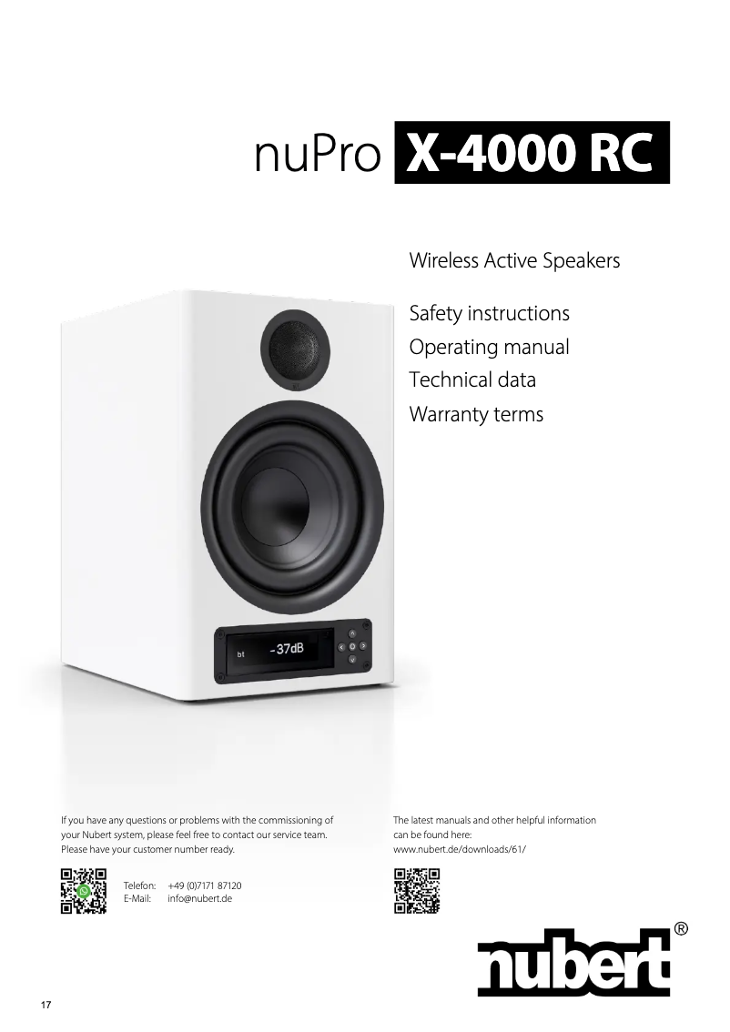 Página 1 del manual Manual de usuario Nubert nuPro XS-4000 RC