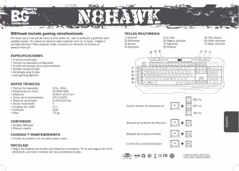 Image de la première page du manuel de l'appareil N8HAWK