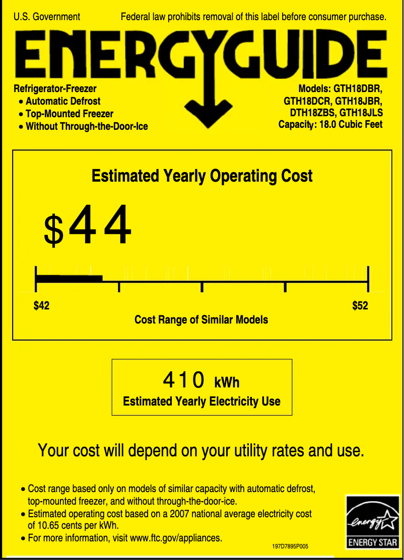 Imagen de la primera página del manual del dispositivo GTH18DCRLWW
