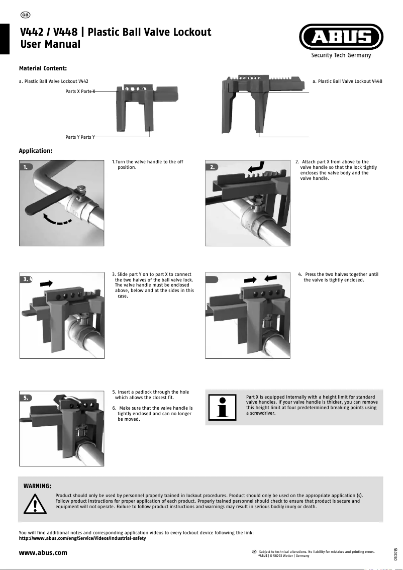 Page n°1 - Manuel utilisateur Abus V448
