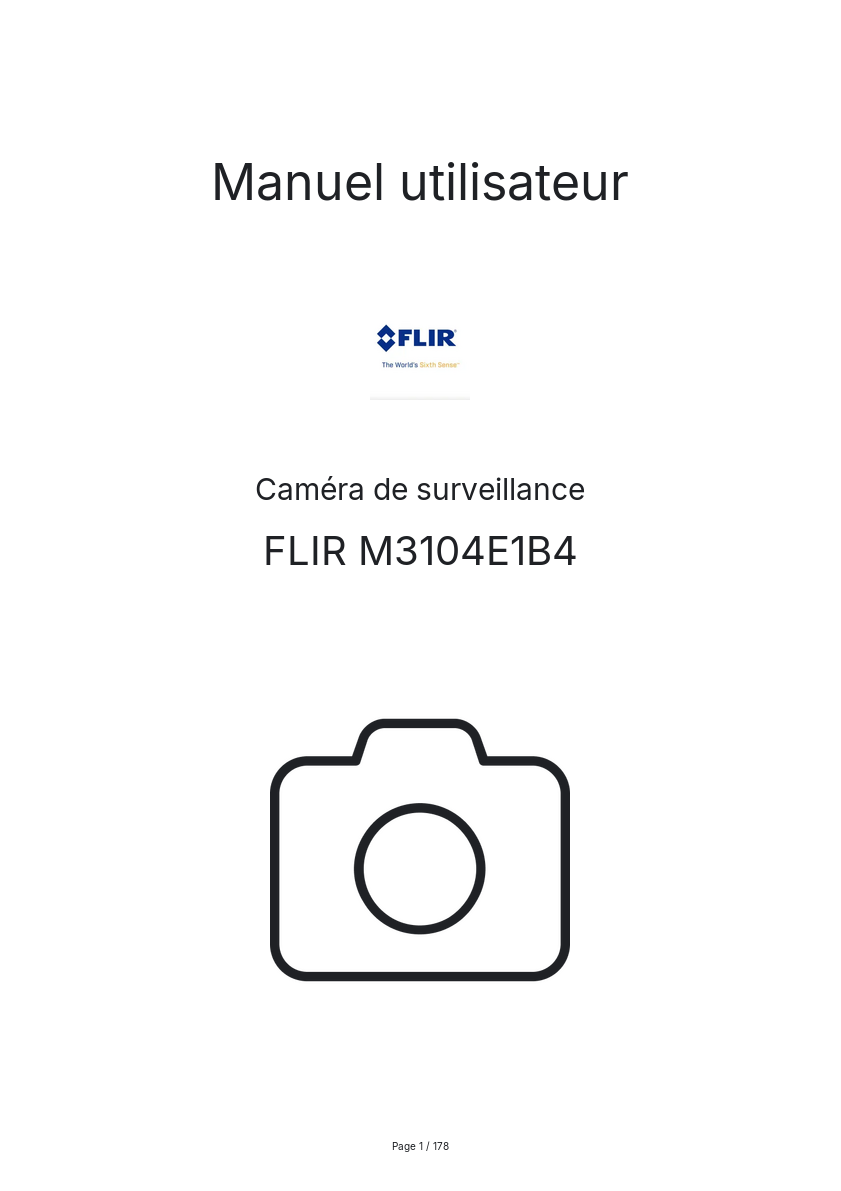 Page 1 de la notice Manuel utilisateur FLIR M3104E1B4