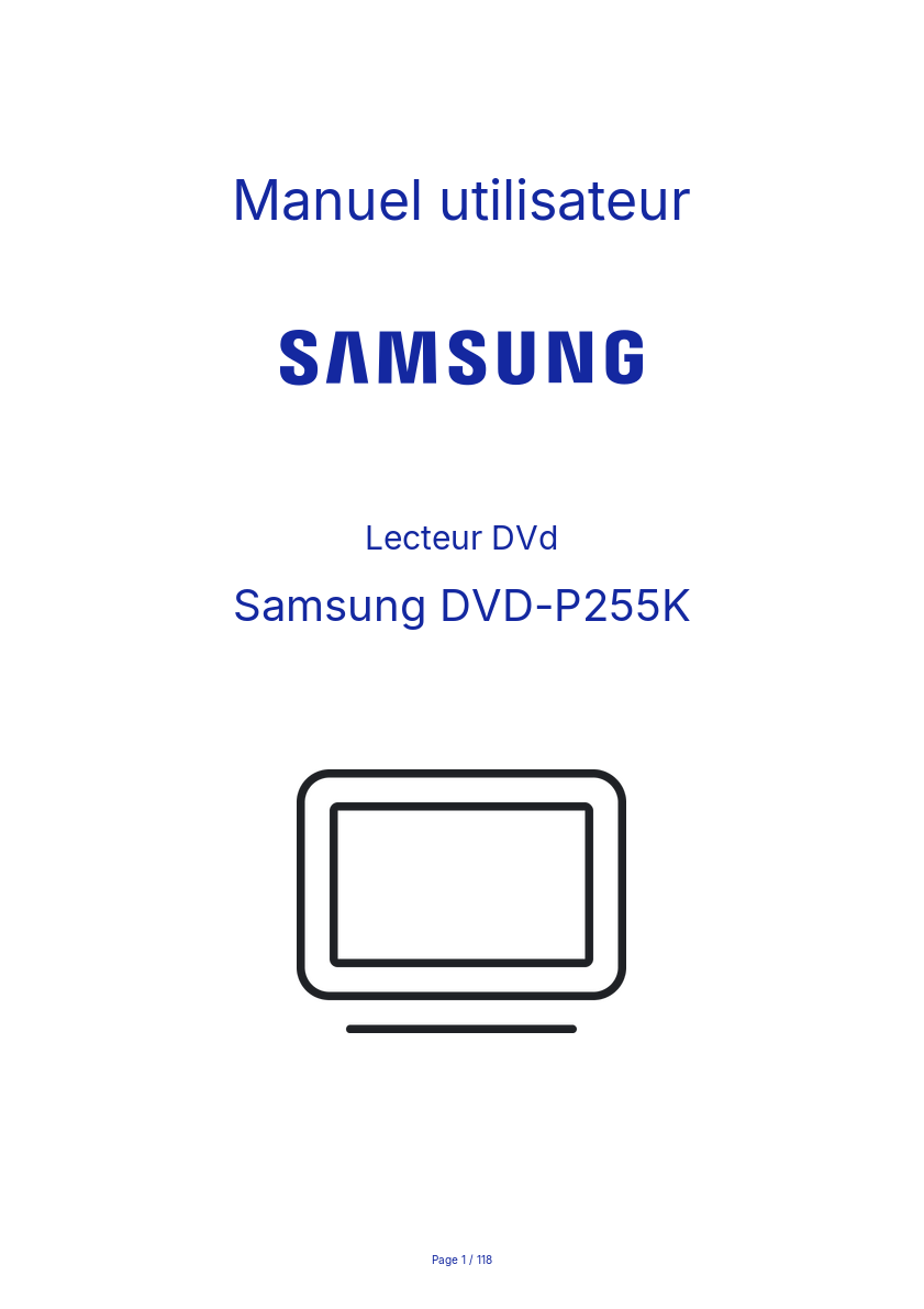 Image de la première page du manuel de l'appareil DVD-P255K