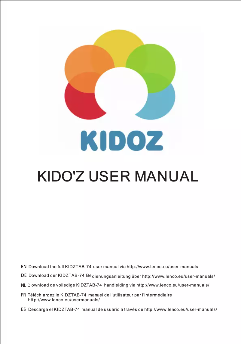 Image de la première page du manuel de l'appareil Kidztab-74 - Kido z