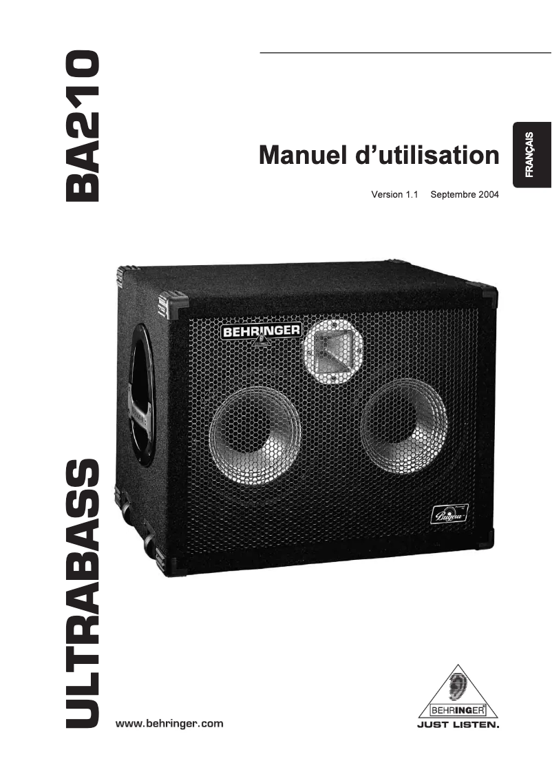Image de la première page du manuel de l'appareil Ultrabass BA210