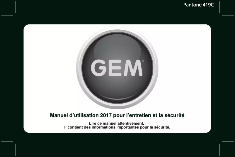 Page 1 de la notice Manuel utilisateur GEM eLXD (2017)