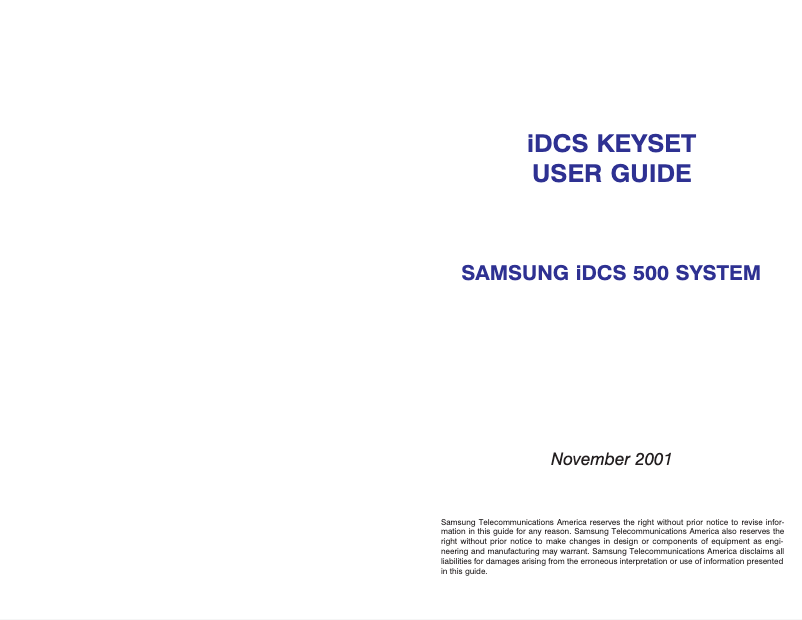 Page 1 de la notice Manuel utilisateur Samsung IDCS 28D