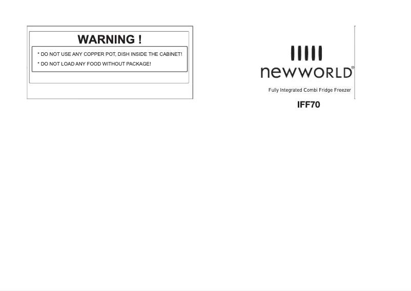 Page n°1 - Manuel utilisateur New World IFF70