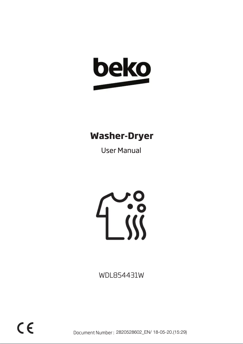 Page 1 de la notice Manuel utilisateur Beko WDL854431