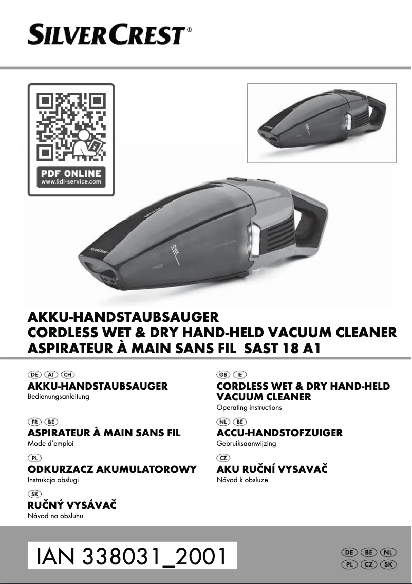 Page n°1 - Manuel utilisateur SilverCrest SAST 18 A1