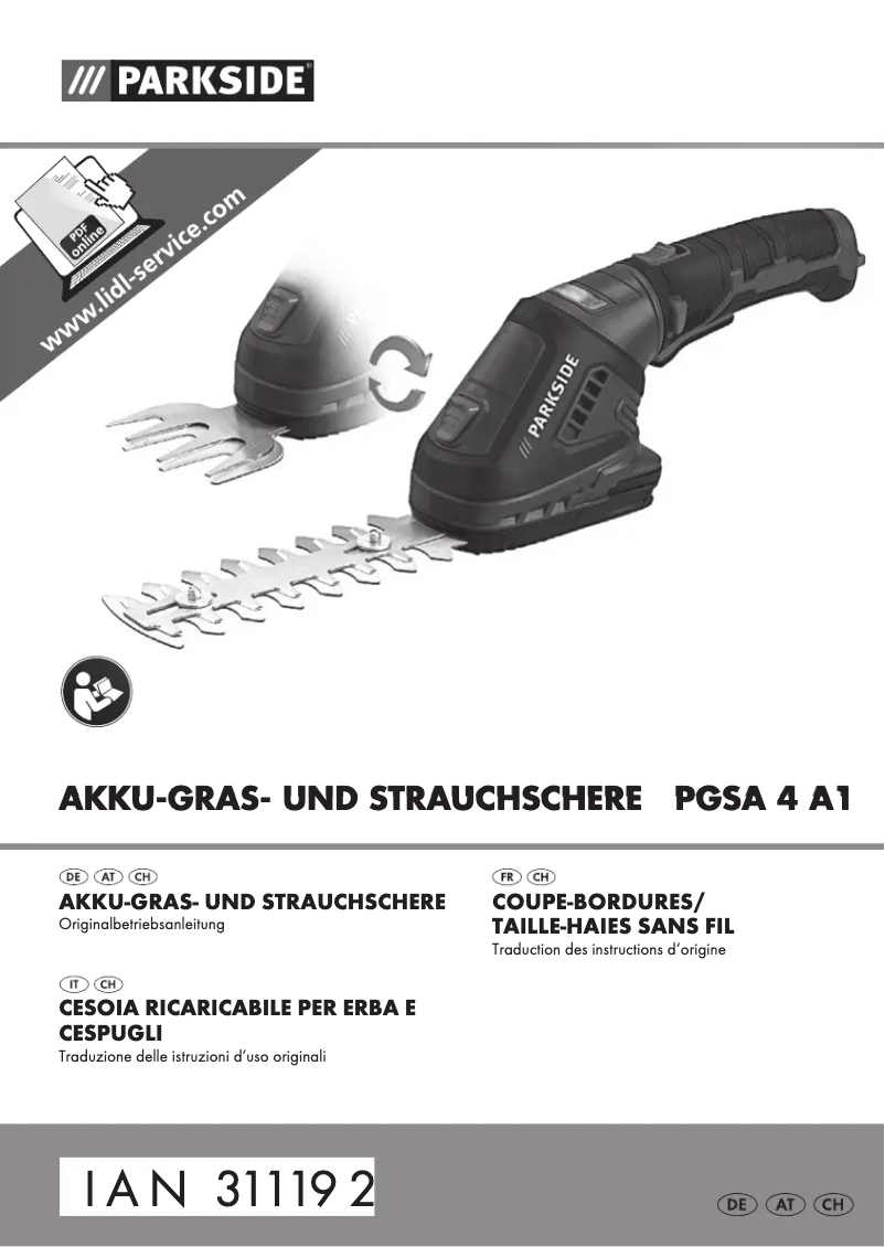 Image de la première page du manuel de l'appareil PGSA 4 A1
