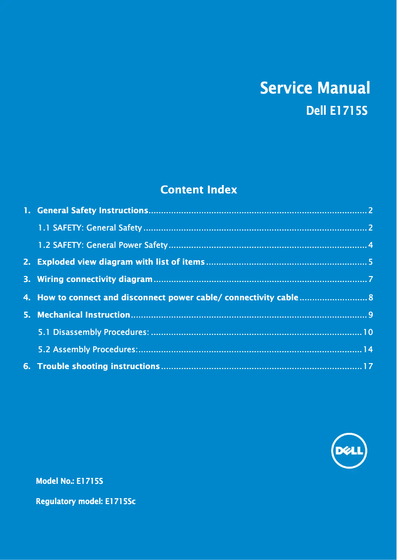 Page n°1 - Manuel utilisateur Dell E1715SE