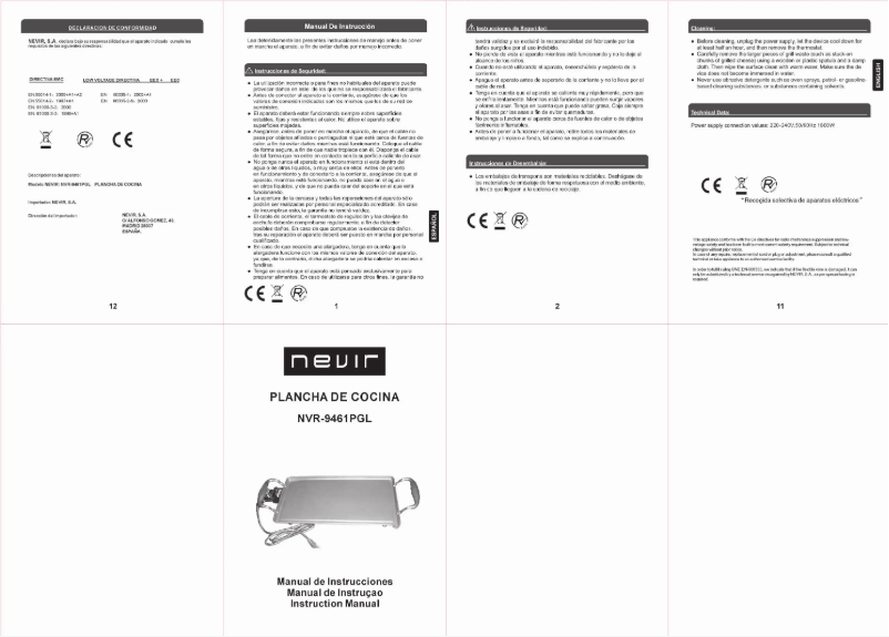 Página 1 del manual Manual de usuario Nevir NVR-9461 PGL