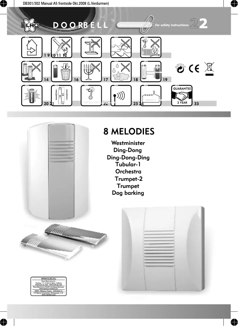 Page n°1 - Manuel utilisateur Elro DB302
