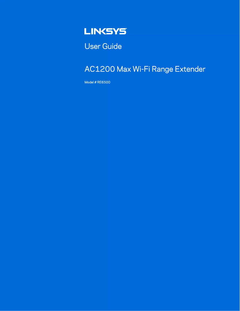Page n°1 - Manuel utilisateur Linksys RE6500