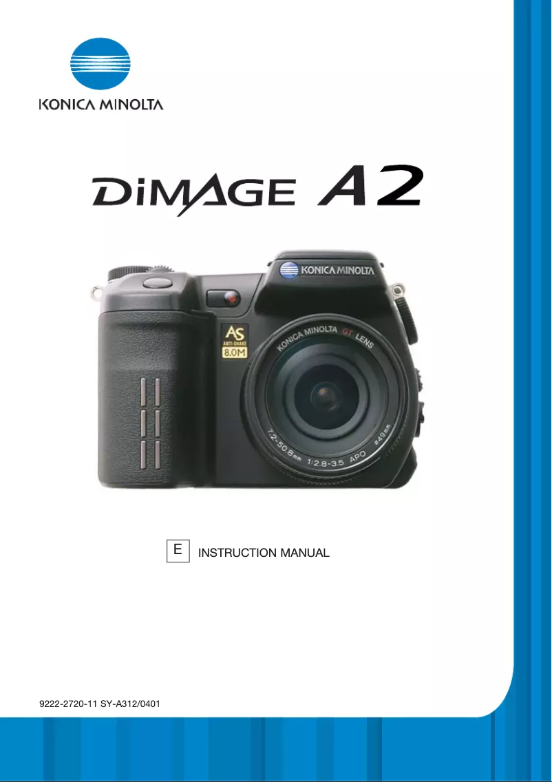 Page 1 of the manual User Manual Konica Minolta DiMAGE A2